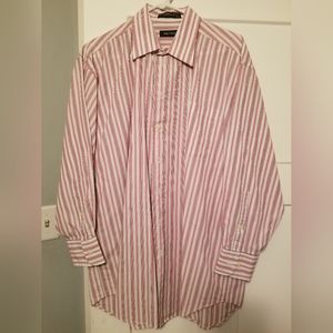 Pink, Black, & Blue striped dress shirt